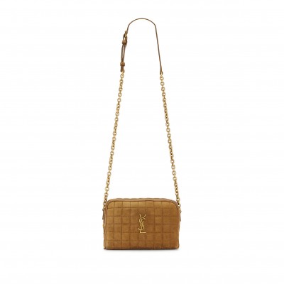 YSL CASSANDRE MATELASSÉ CARRÉ CAMERA BAG IN SUEDE 7648091U8073194 (19.5*14*4cm)